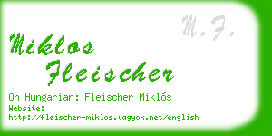 miklos fleischer business card